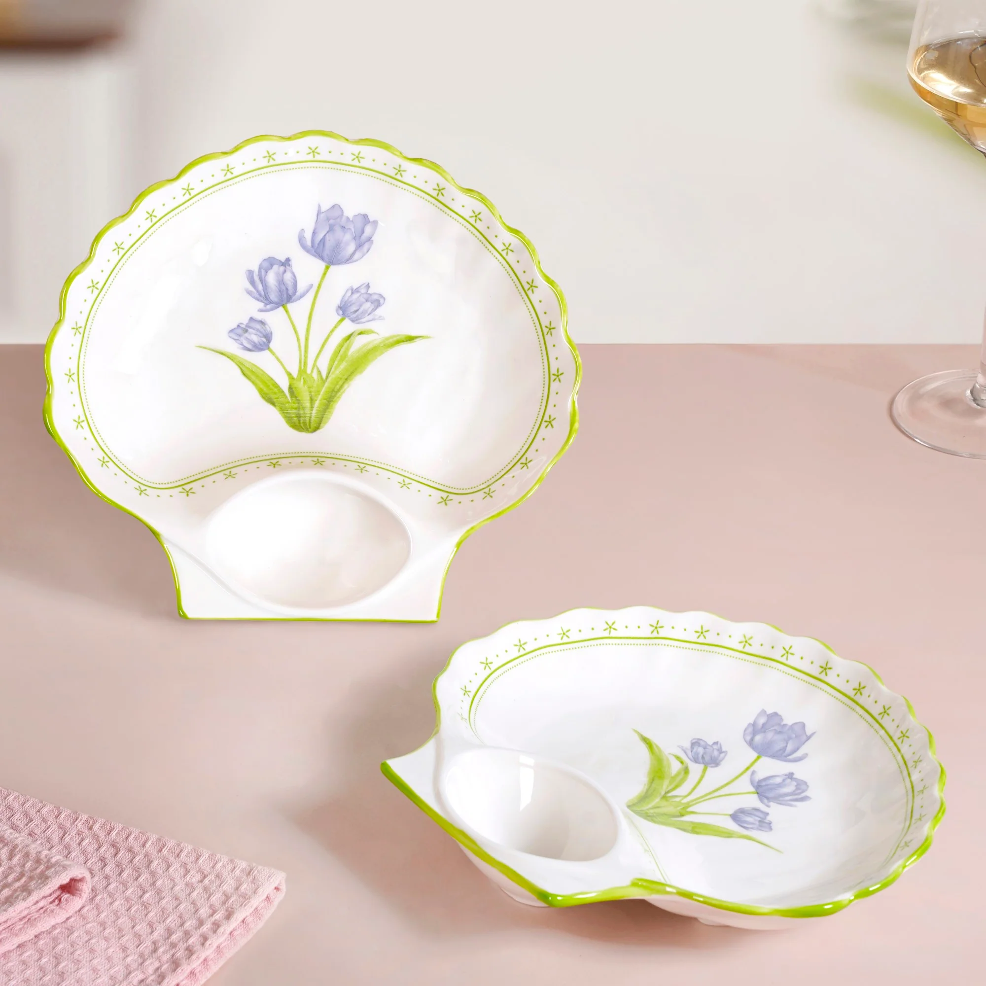 Tuscany Ceramic Section Plates Set Of 2