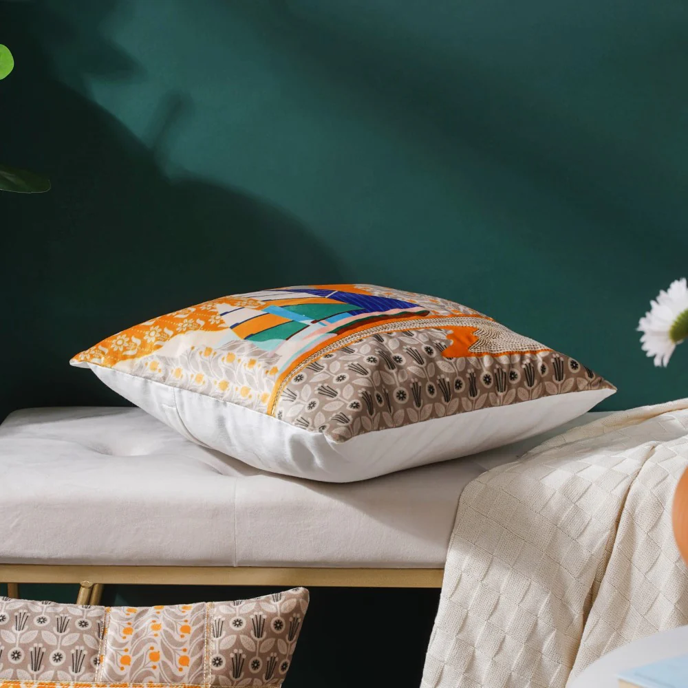 Twin Boats Velvet Cushion Cover 16 inch - Image 6