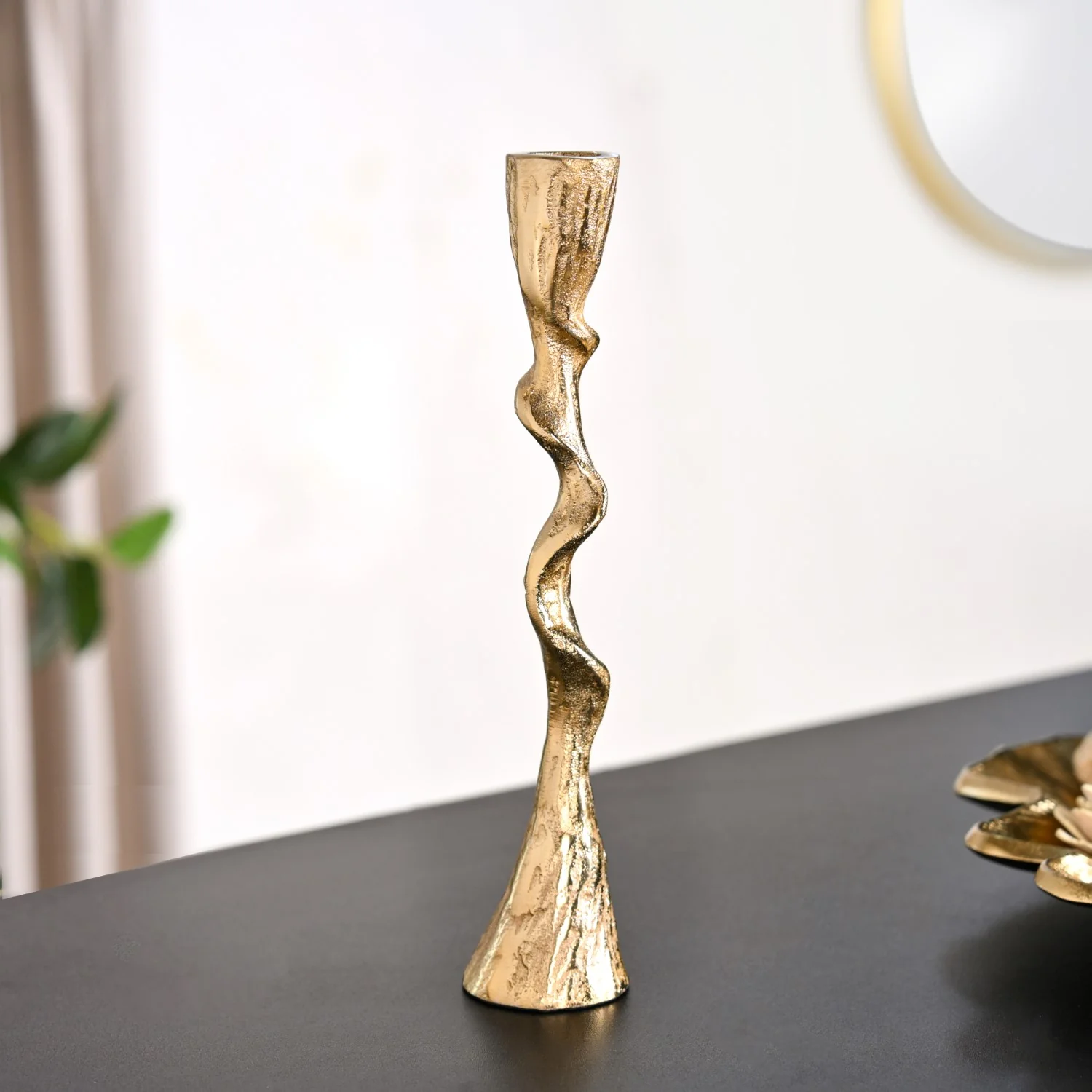 Twirl Table Candle Holder Set Of 2 Gold - Image 9