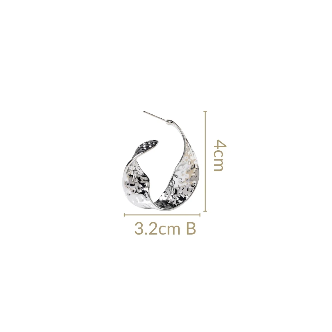 Twisted And Textured Silver Drop Earrings - Image 3