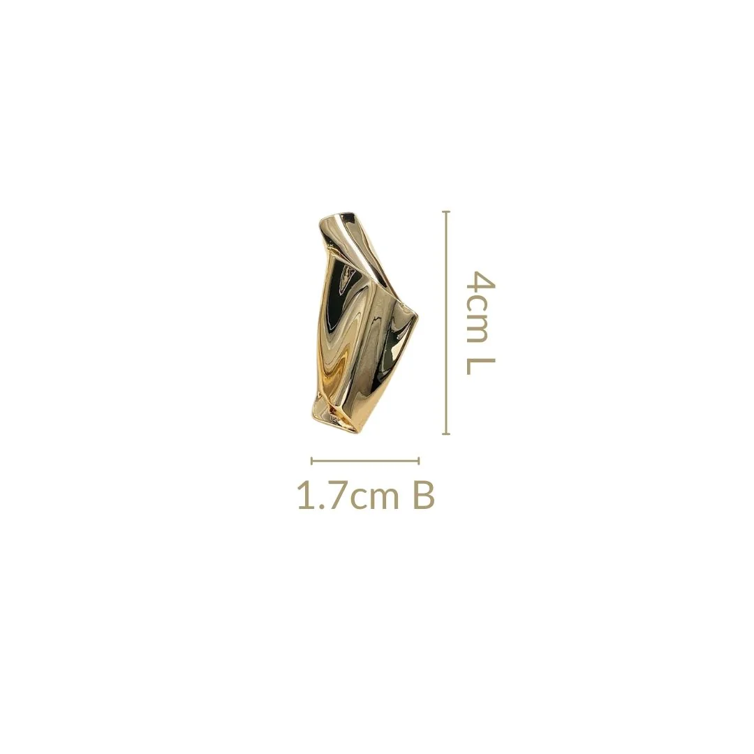 Twisted Form Drop Earrings Gold - Image 3