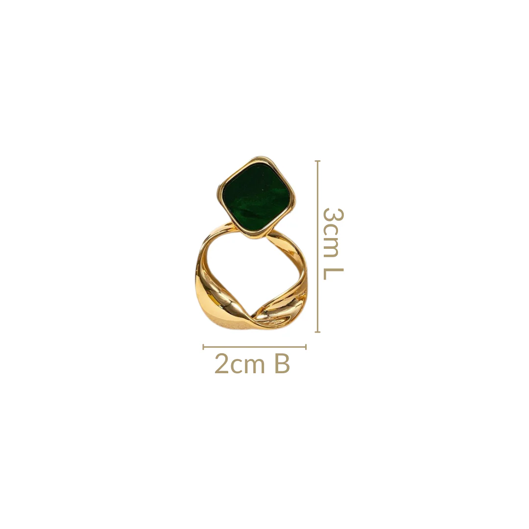 Twisted Hoop Dangling Earrings Green - Image 3