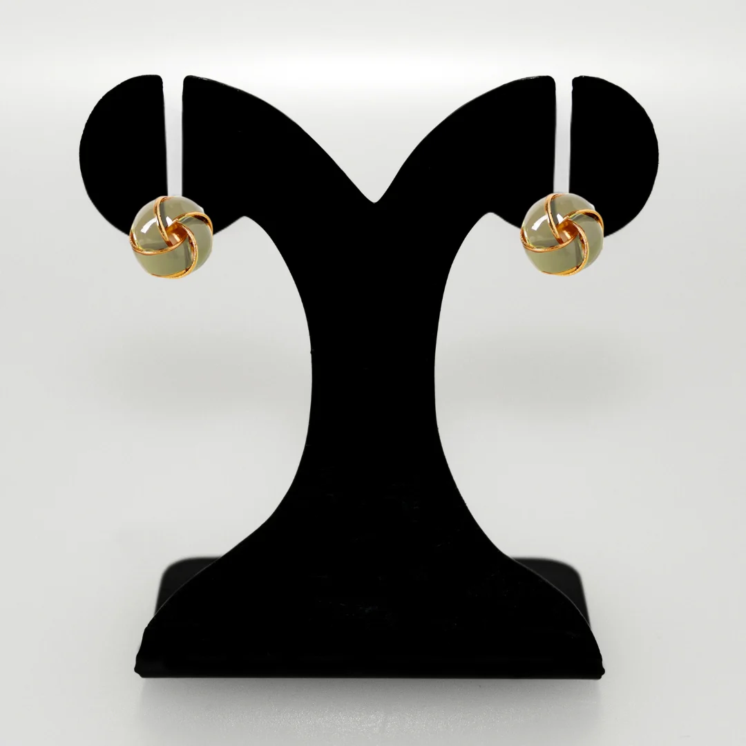 Twisted Knot Studs Sage - Image 6