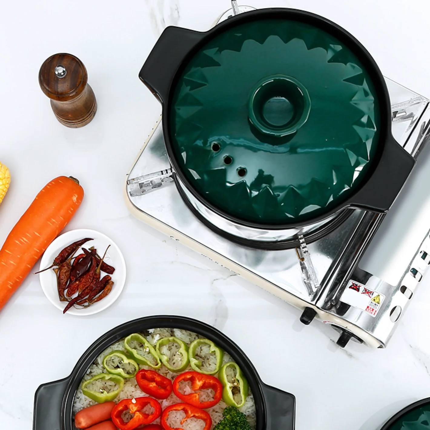 Two in one Ceramic Cookware with Lid - Image 3