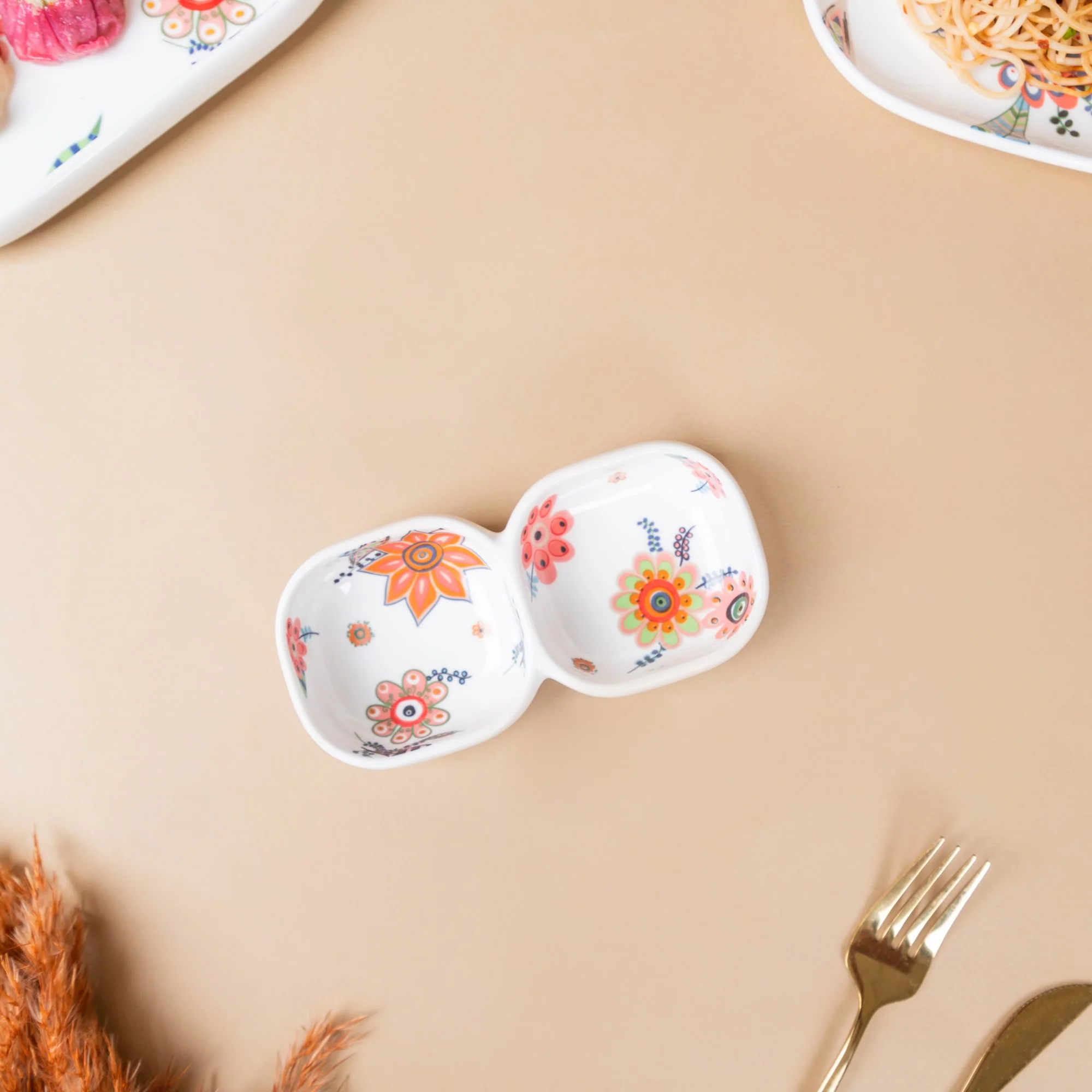 Two Section Floral Bowl - Image 7