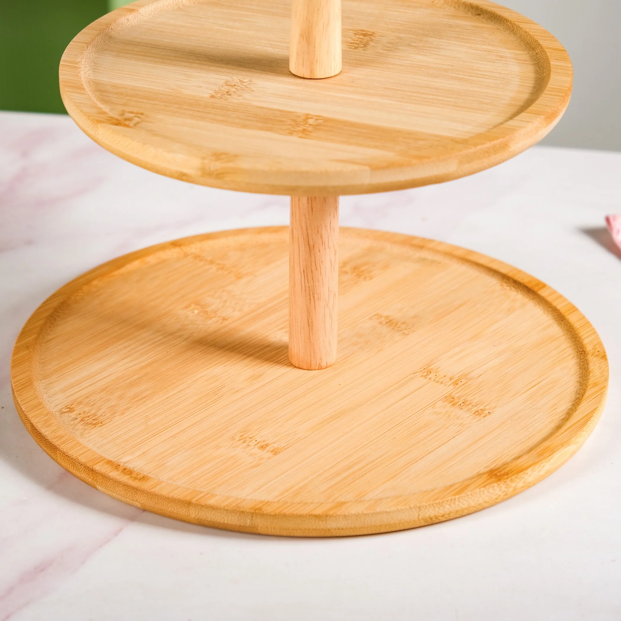 Two Tier Bamboo Cupcake Stand - Image 6