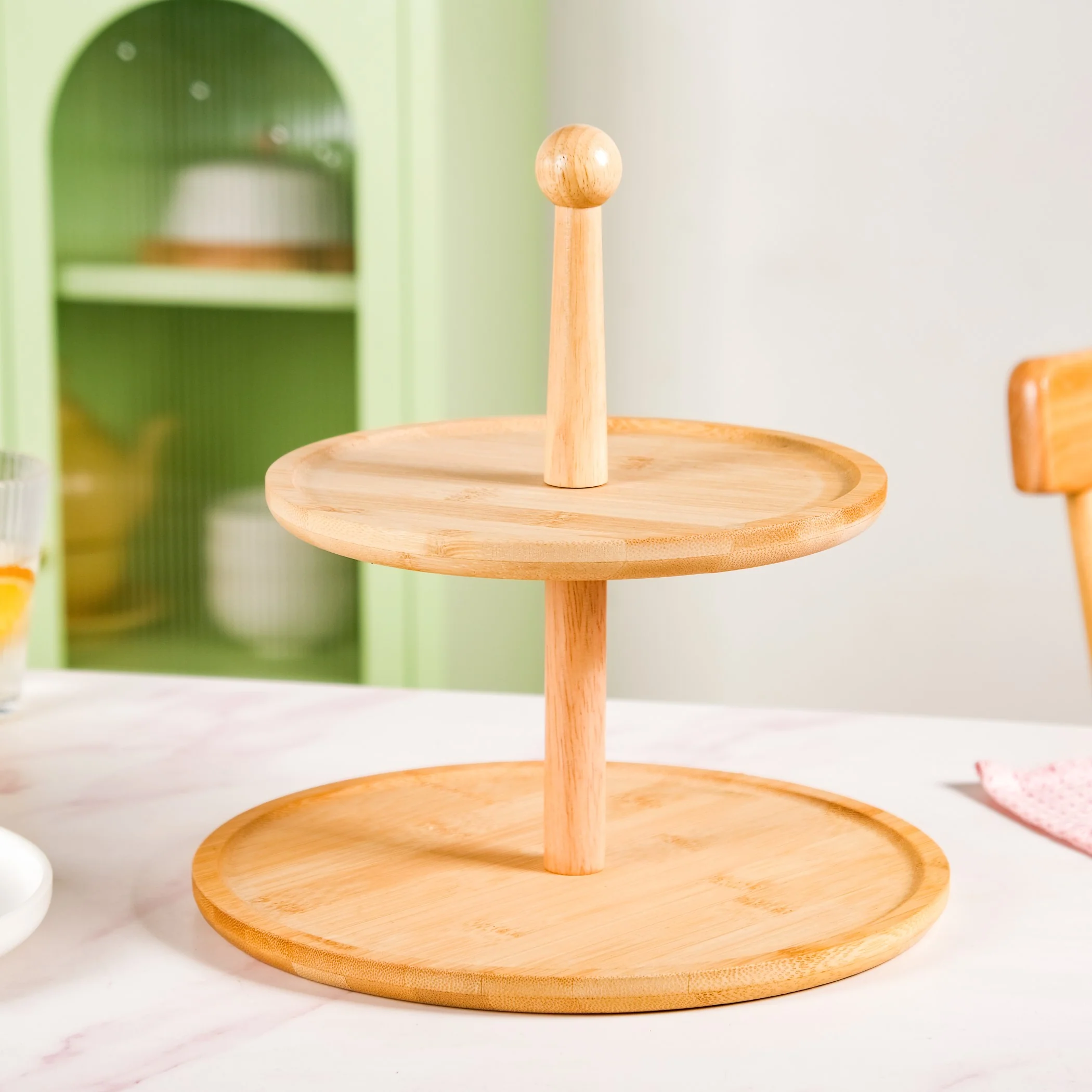 Two Tier Bamboo Cupcake Stand - Image 8