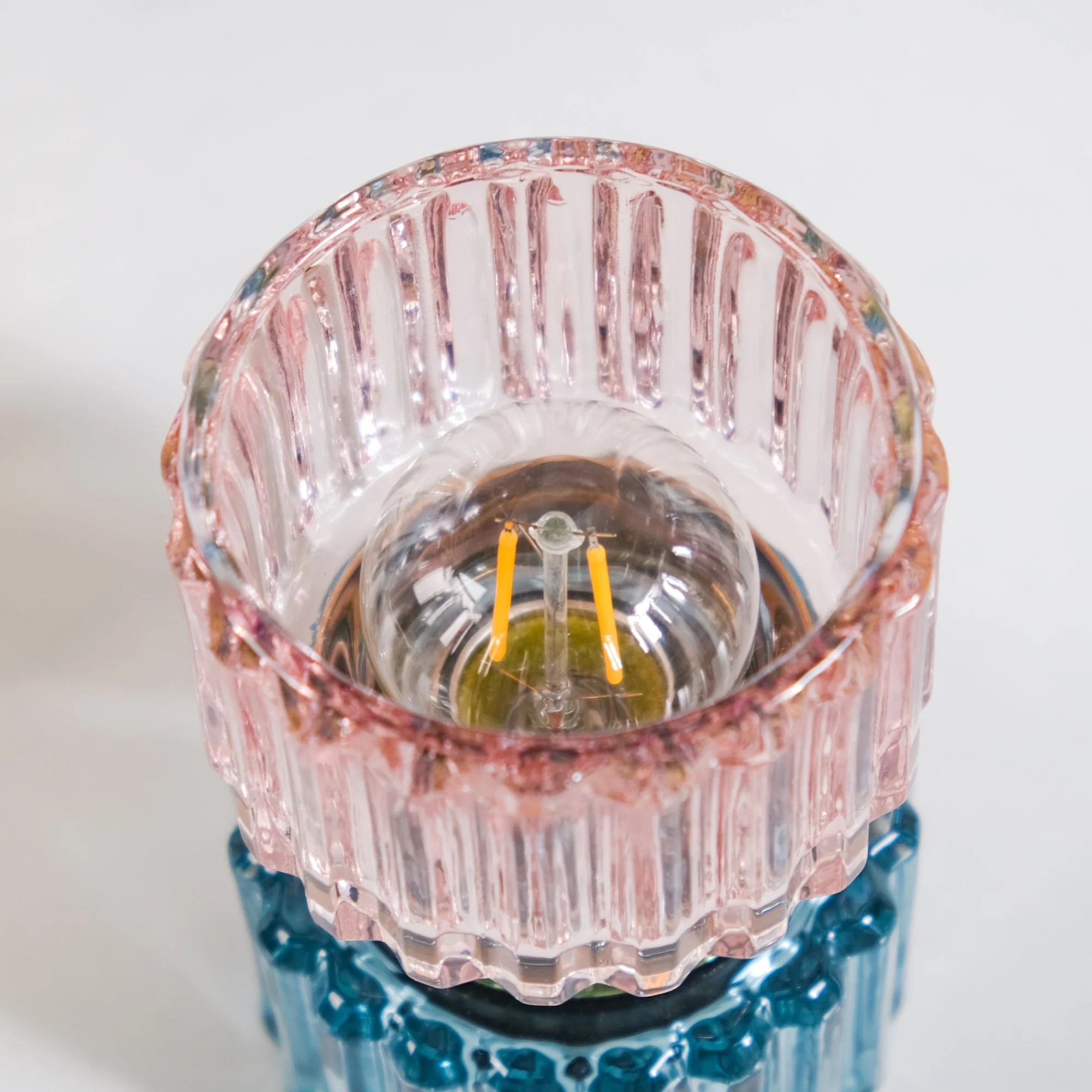 Two Toned Hourglass Bedside Lamp With E27 LED Bulb - Image 6