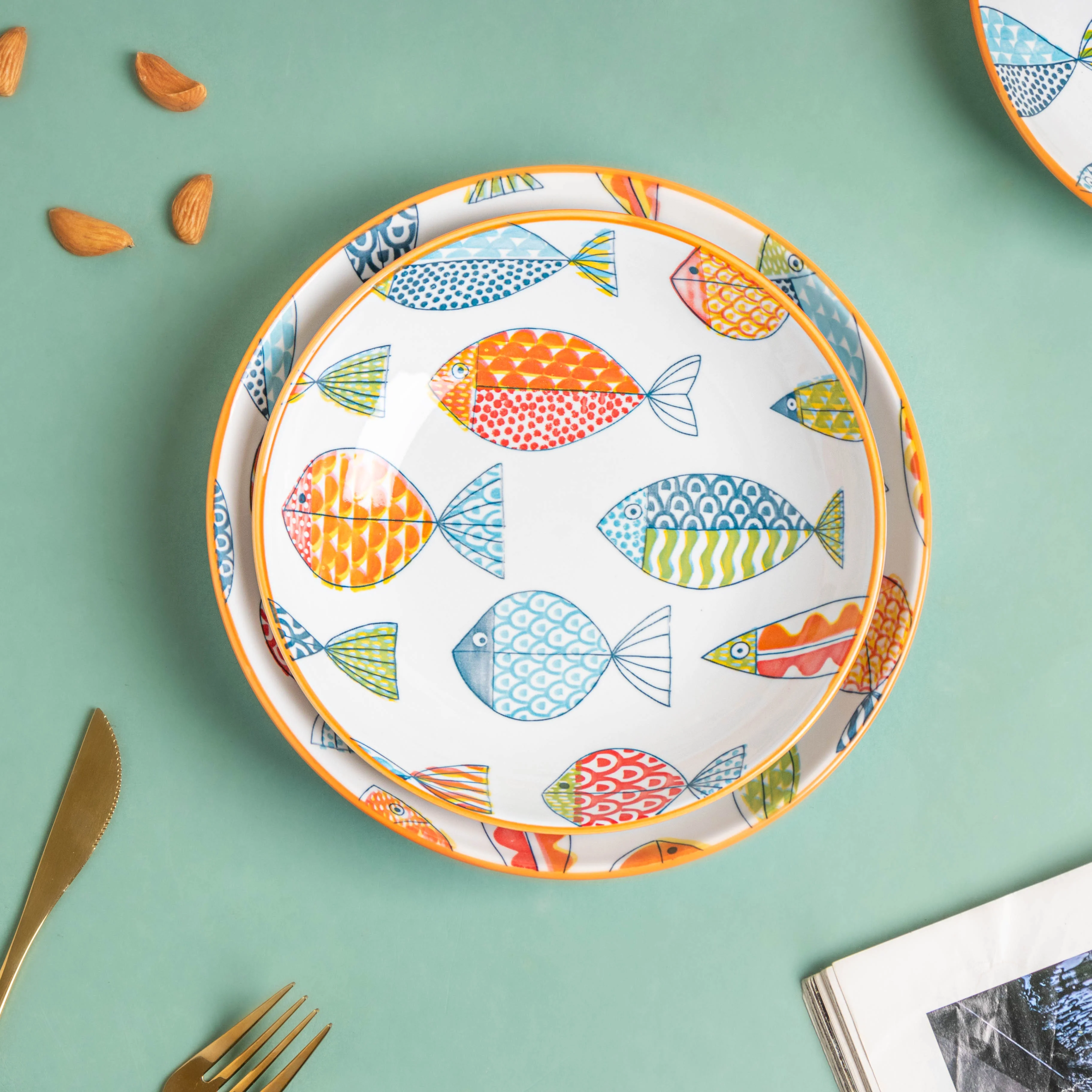 Ukiyo Ceramic Shallow Snack Plate - Image 5