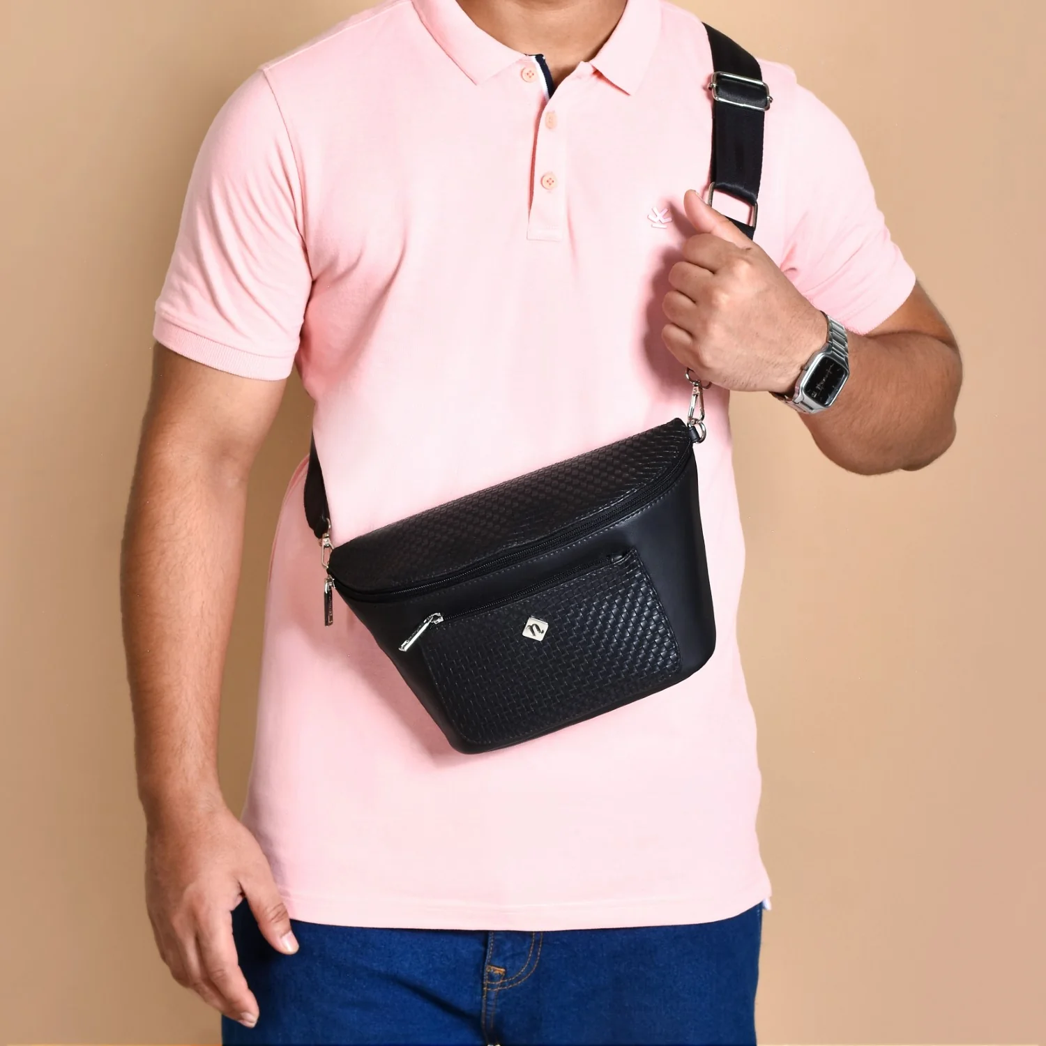 Unisex Black Crossbody Bag - Image 11