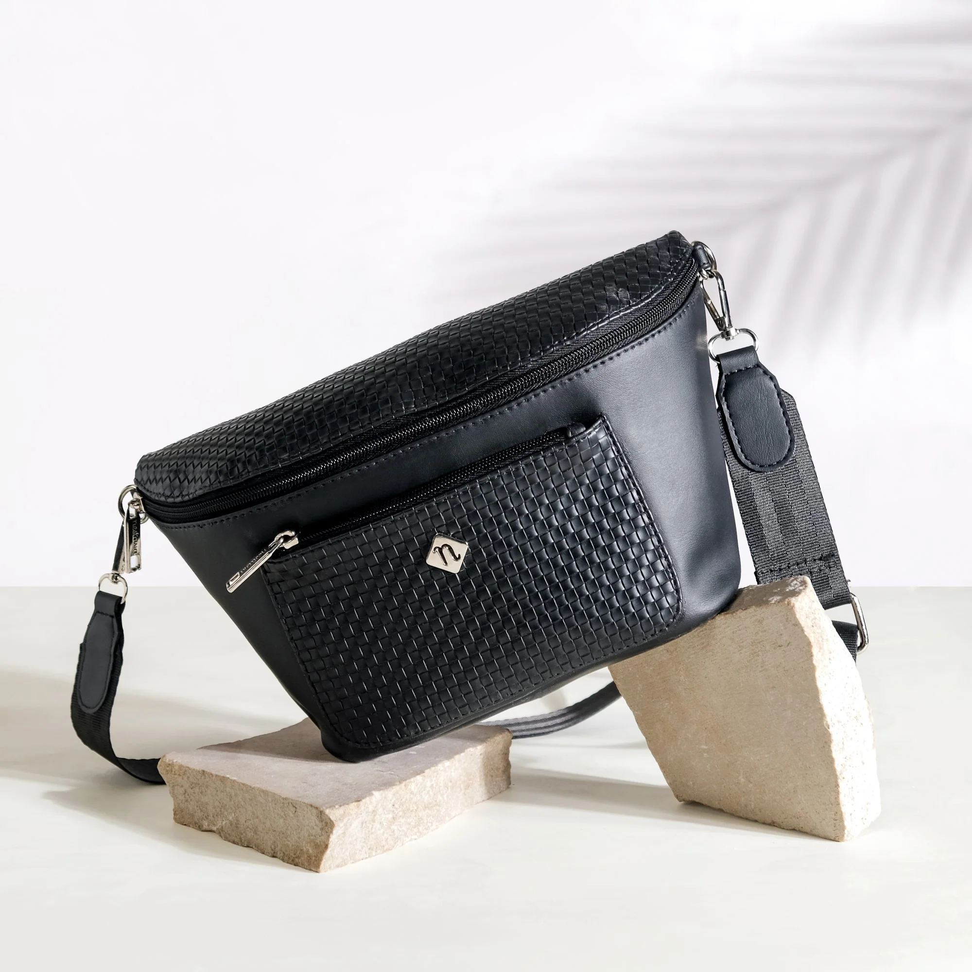 Unisex Black Crossbody Bag - Image 2