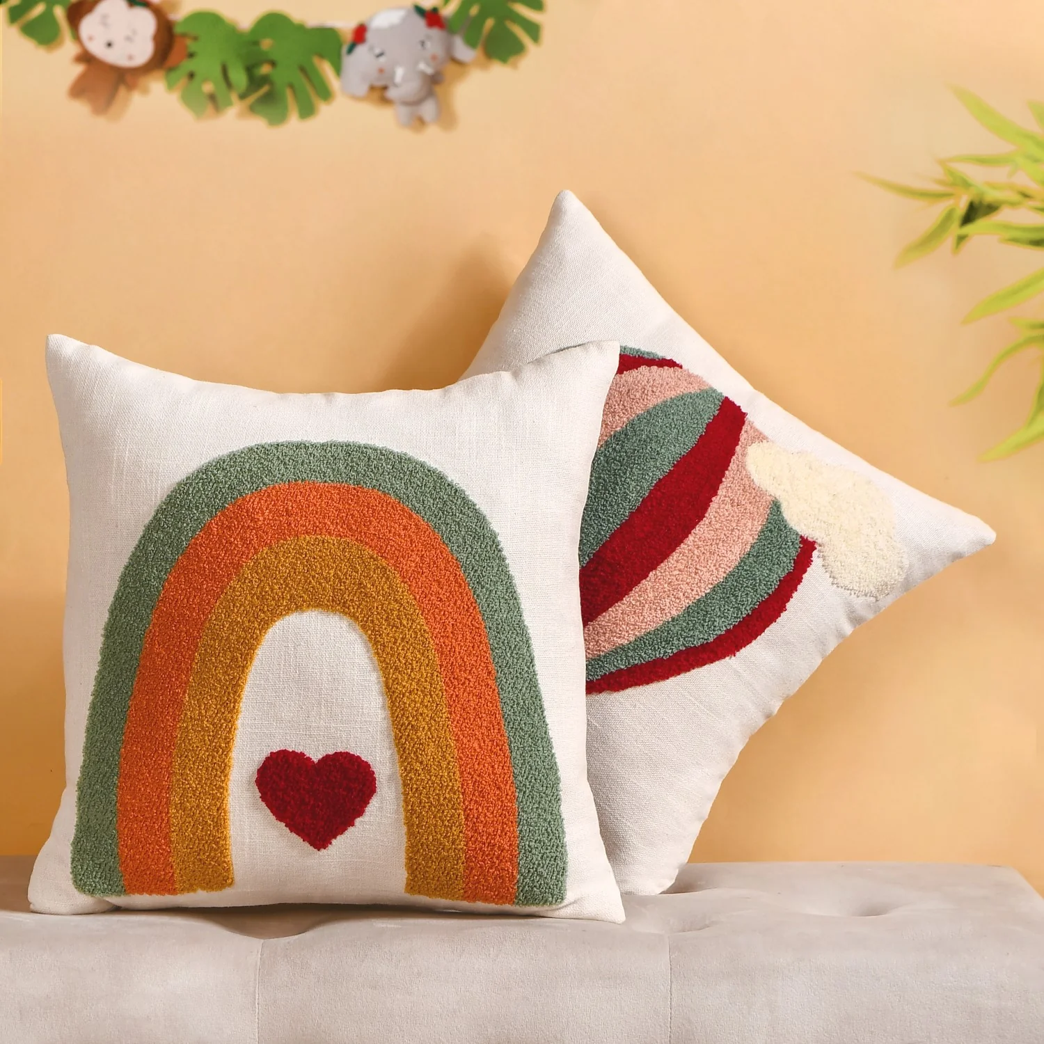 Up In The Air Embroidered Cushion Cover Set Of 2 40x40cm - Image 2