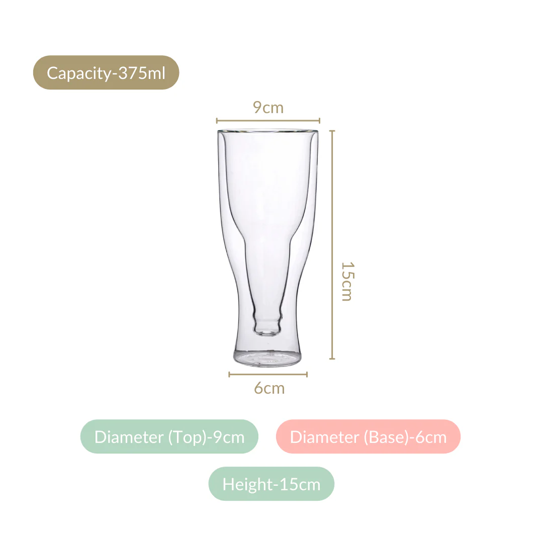 Upside Down Double Wall Beer Glass Set Of 2 375ml - Image 4