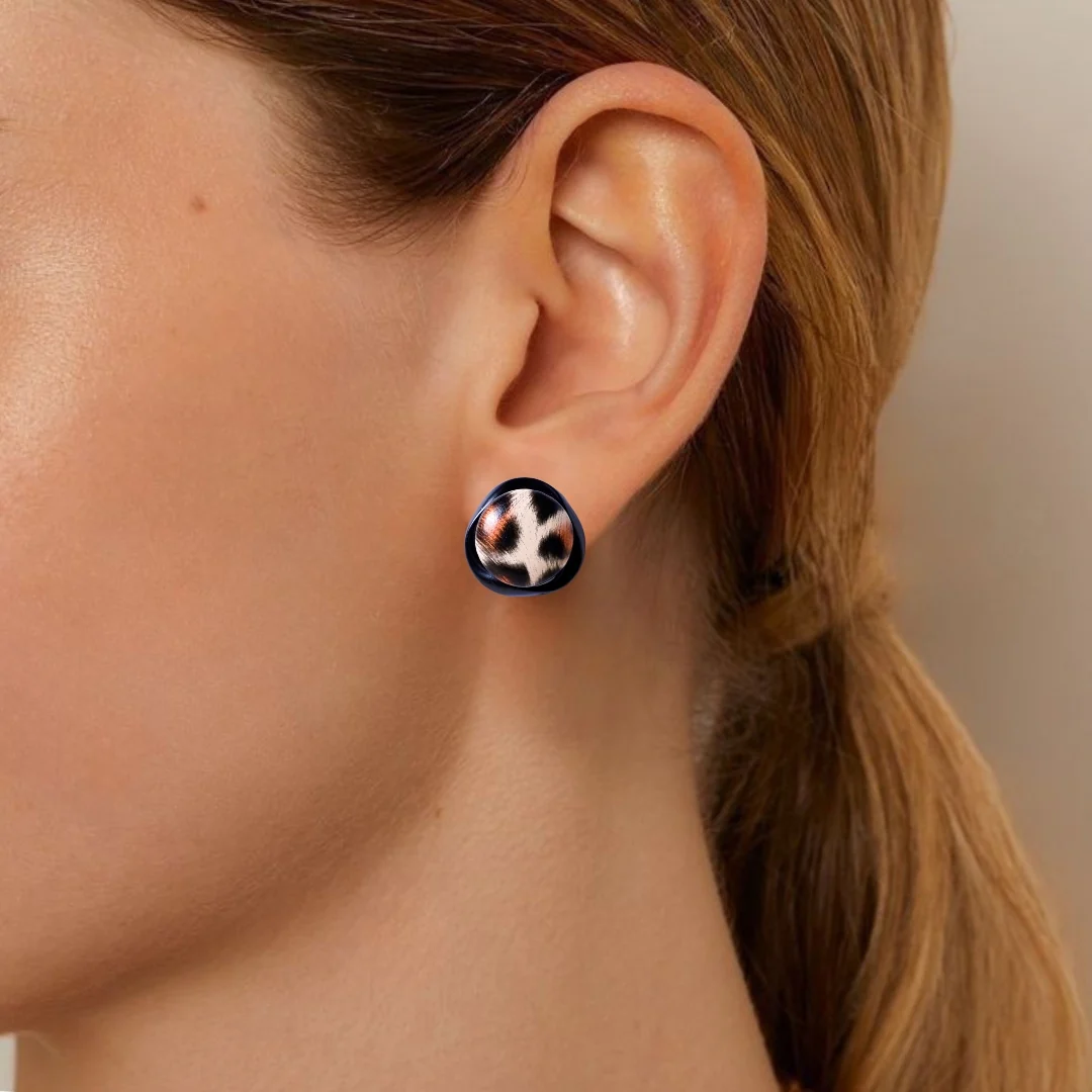 Urban Jungle Leopard Print Stud Earrings - Image 5