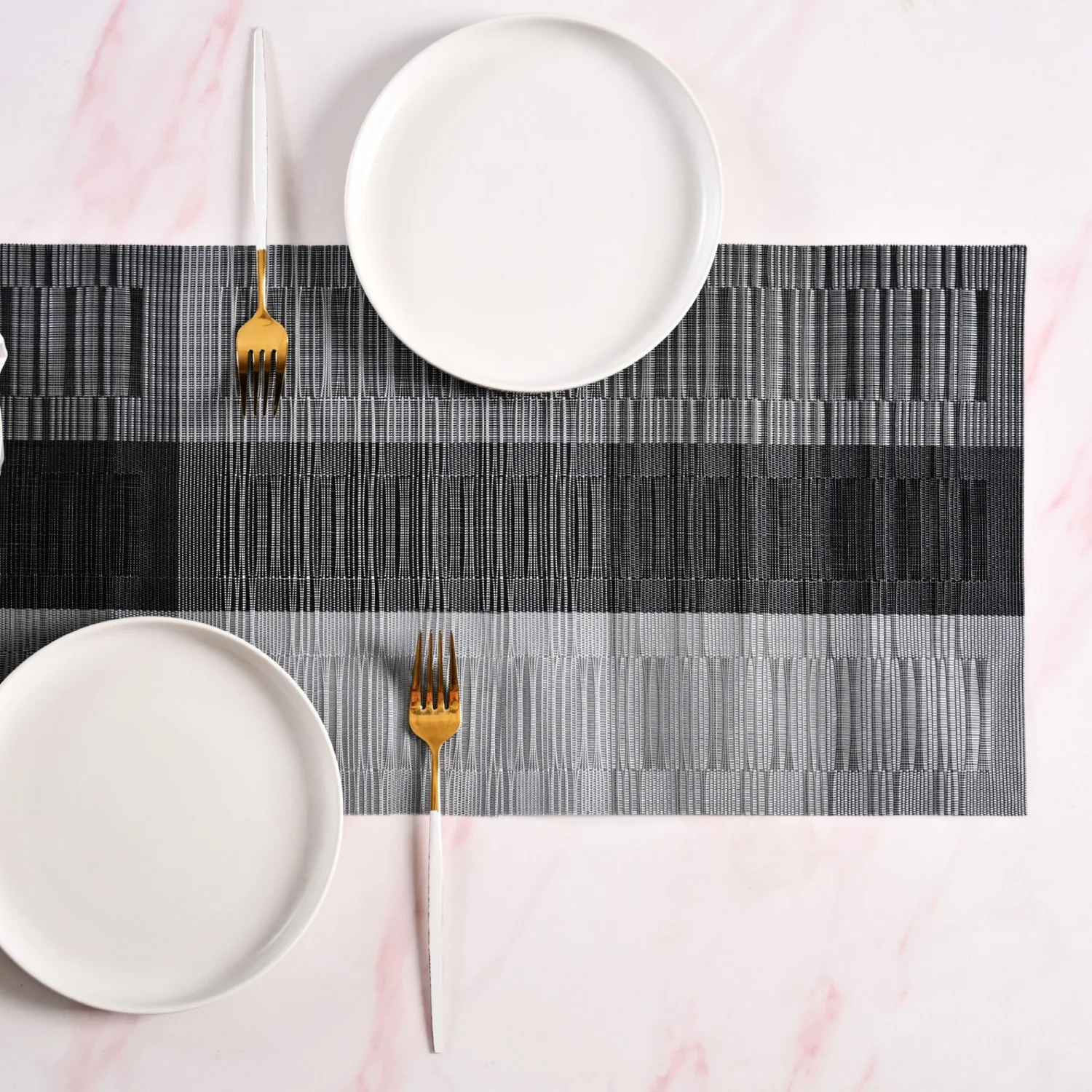 Urban Stripes Reversible Grey Table Runner 180x30cm - Image 2