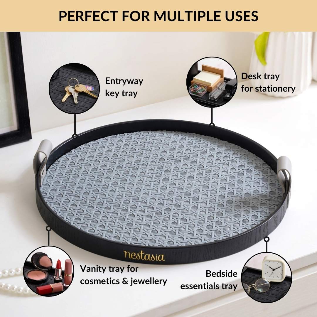 Urban Weave Multipurpose Round Tray Grey - Image 6