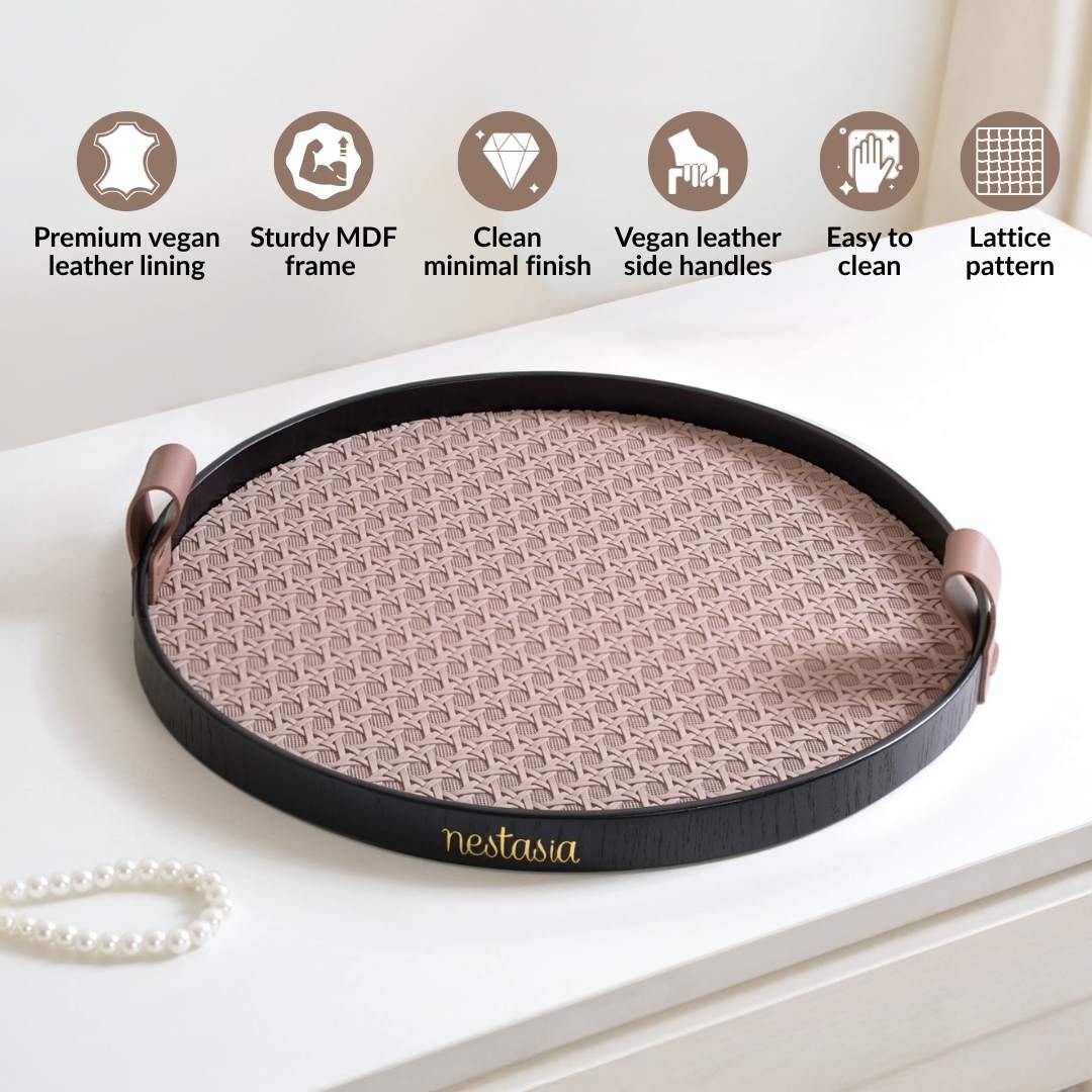Urban Weave Multipurpose Round Tray Taupe - Image 2