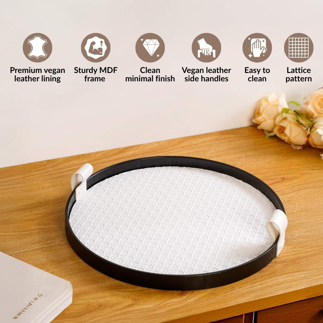 Urban Weave Multipurpose Round Tray White - Image 2
