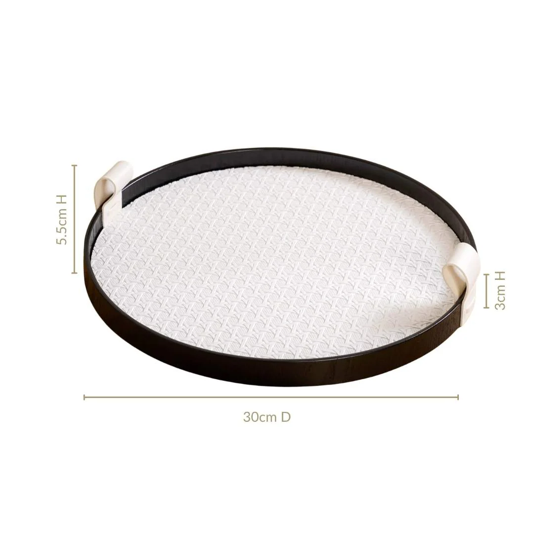 Urban Weave Multipurpose Round Tray White - Image 5