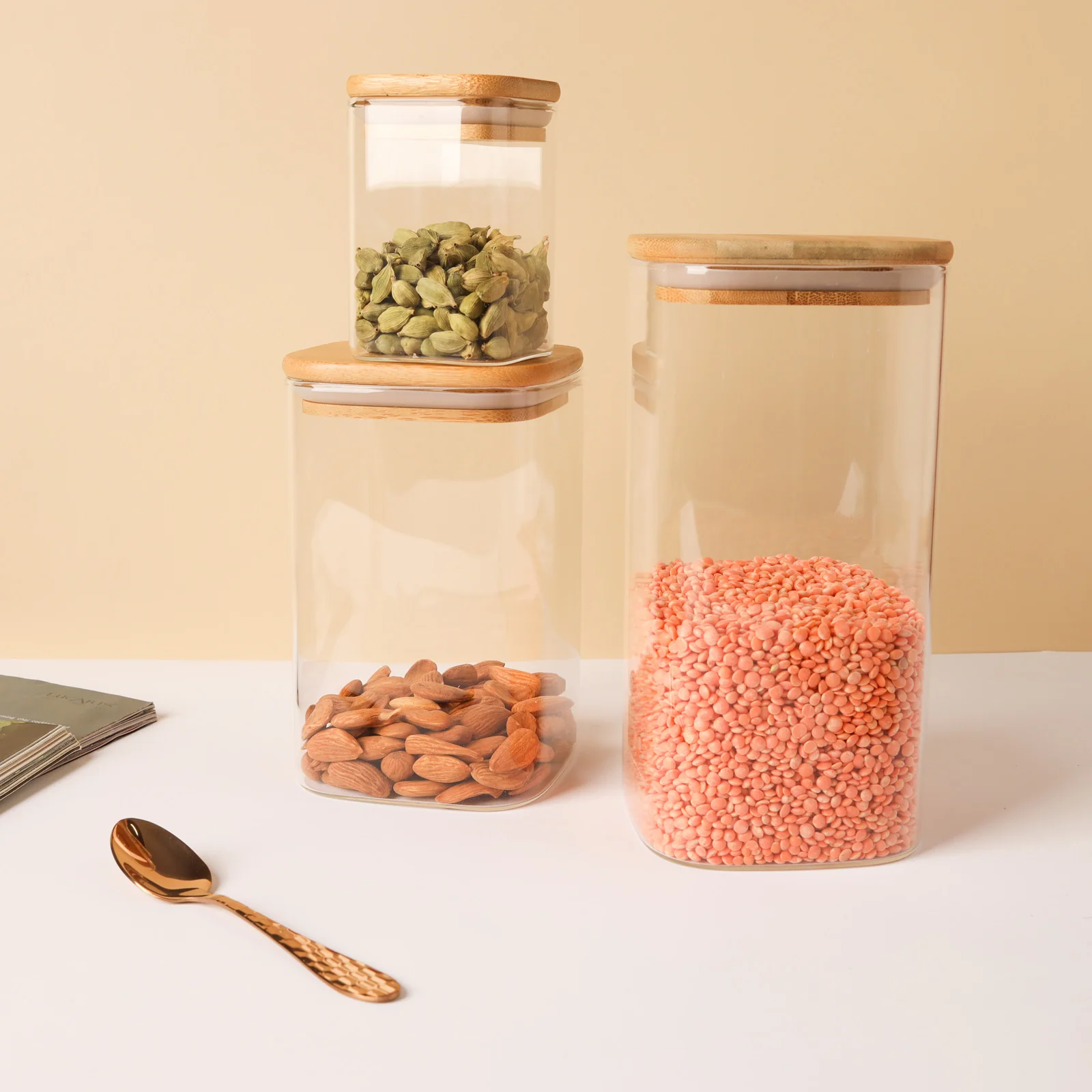 Vacuum Seal Glass Jar Set of 3 - Image 2