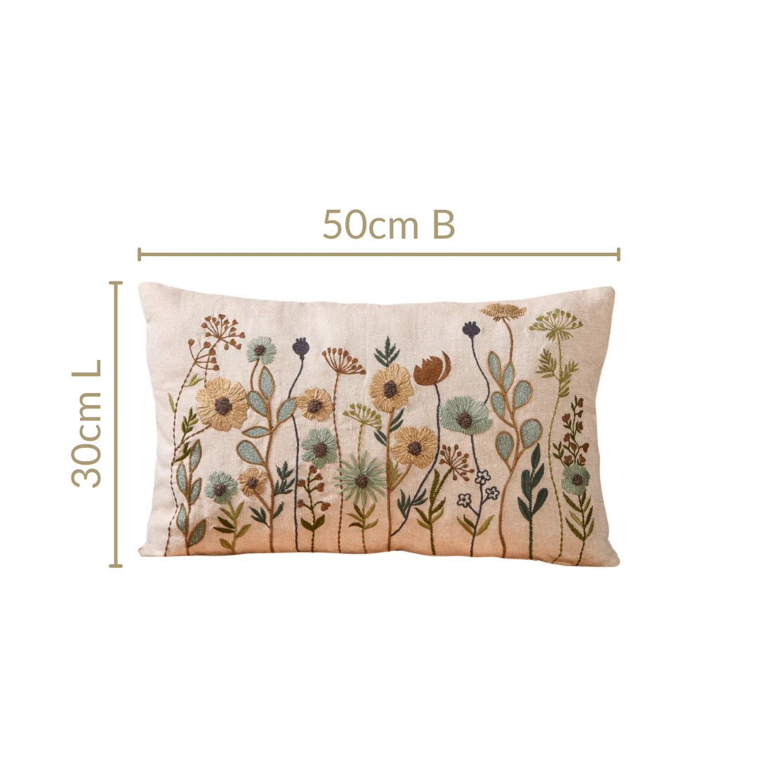 Valley Of Spring Embroidered Cushion Cover 50x30cm - Image 4