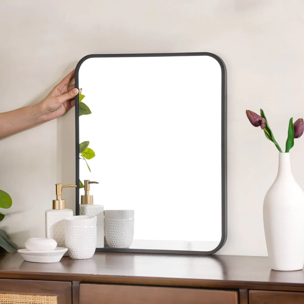Vanity Makeup Mirror Black 20 x 16 Inches - Image 2