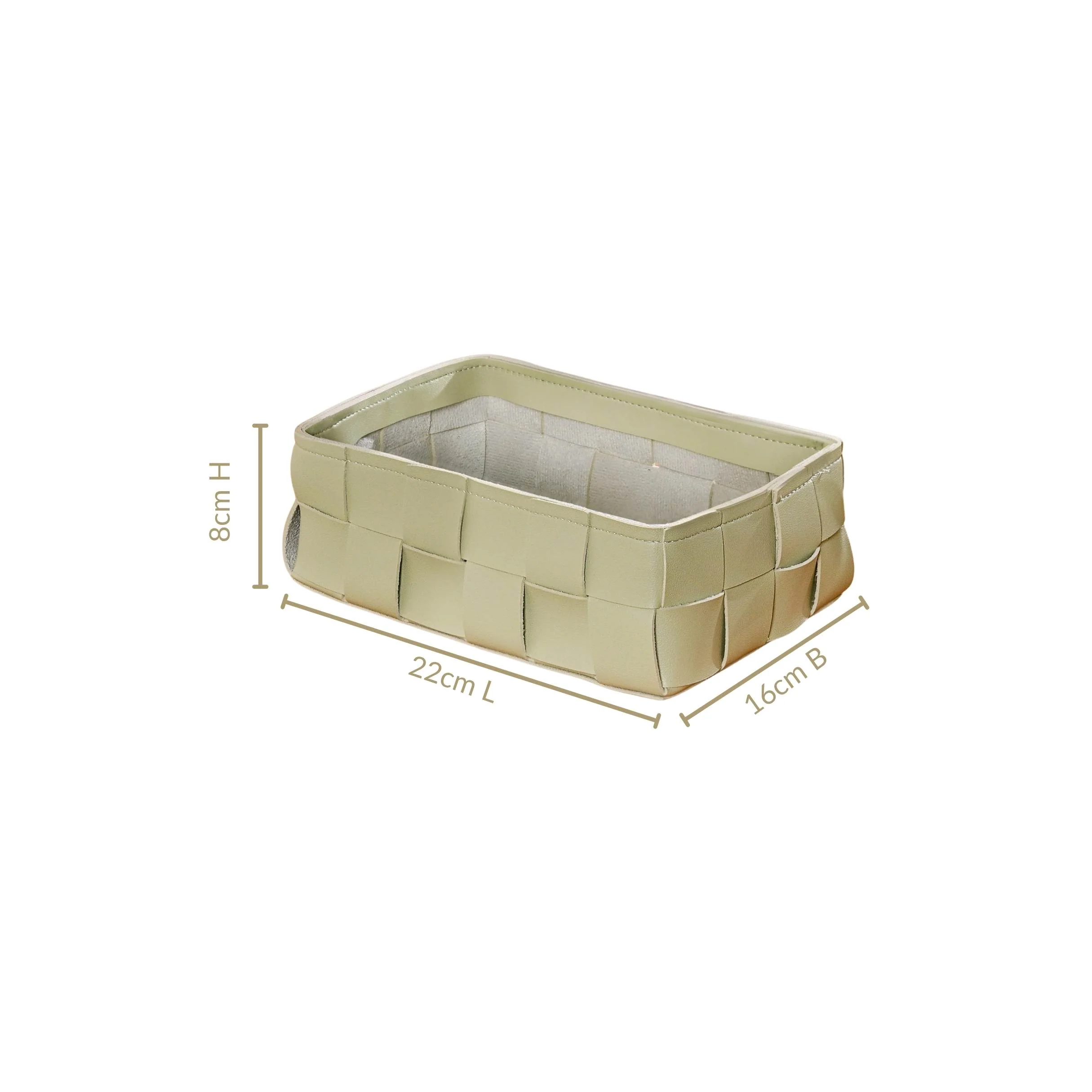 Vegan Leather Basket Sage Green - Image 4