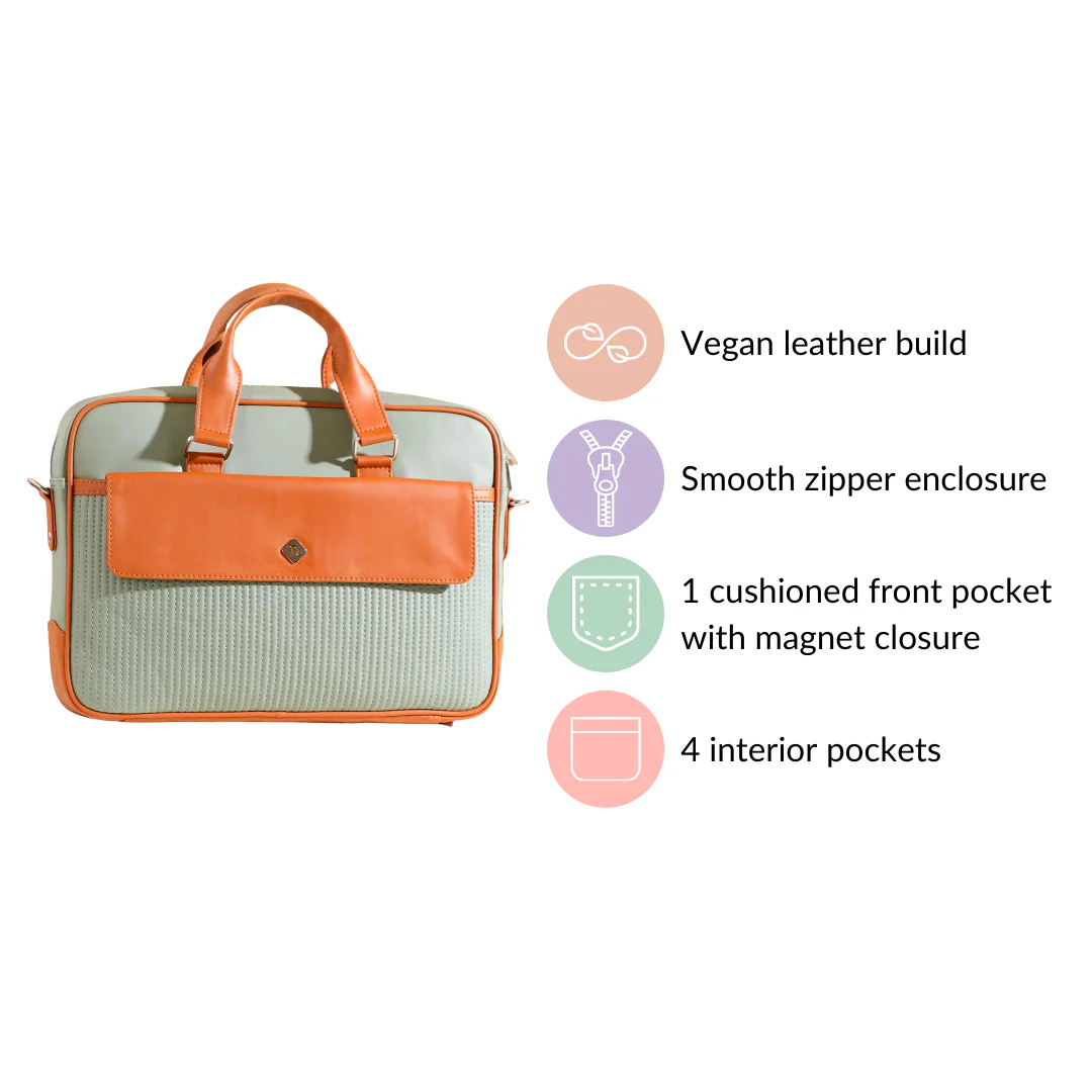 La Fusion Vegan Leather Laptop Organiser Bag 14" x 10" - Image 4