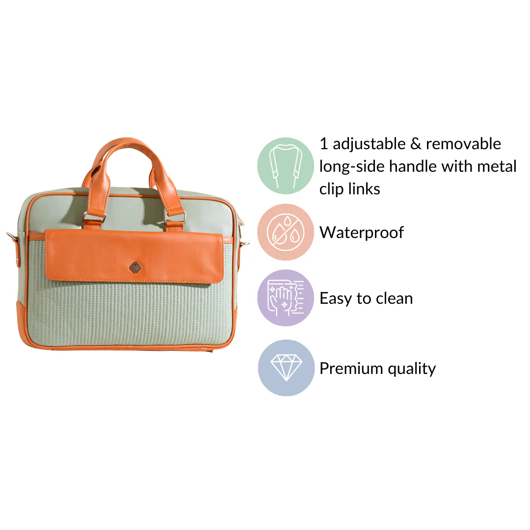 La Fusion Vegan Leather Laptop Organiser Bag 14" x 10" - Image 6