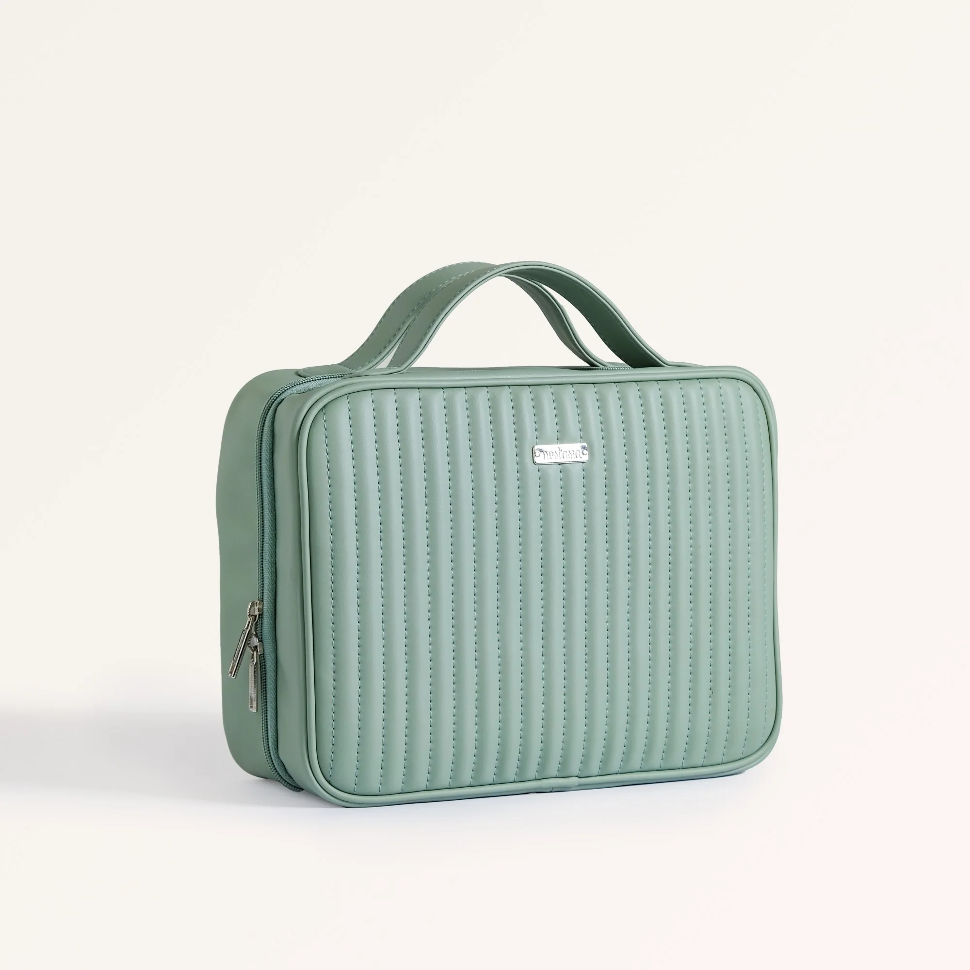 Vegan Leather Travel Kit Green