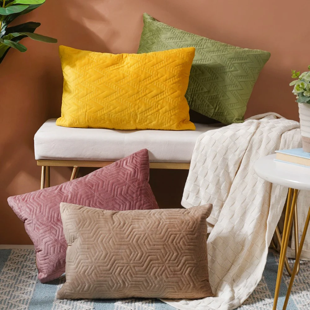 Velvet Lumbar Cushion Cover Green 12x18 inch - Image 10