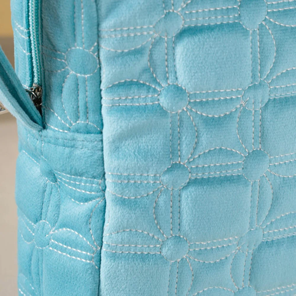 Velvet Travel Pouch Set of 4 Blue - Image 11