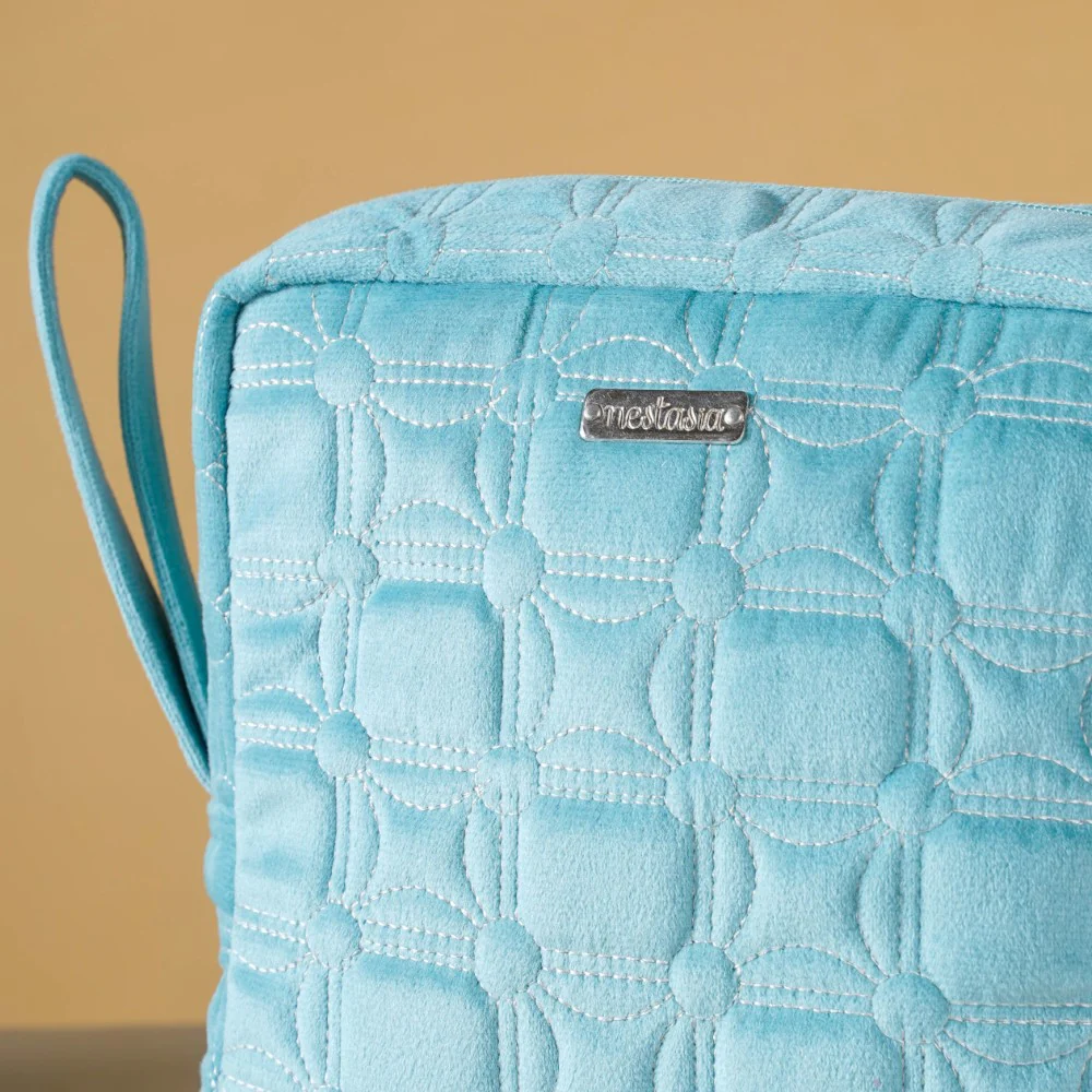 Velvet Travel Pouch Set of 4 Blue - Image 13