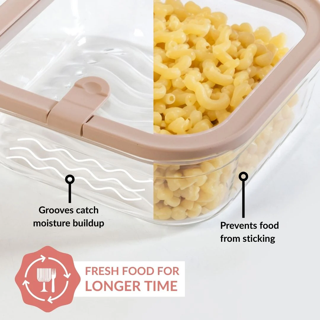 Vento Food Container With Airtight Lid Set Of 5 220ml 1320ml Brown - Image 2