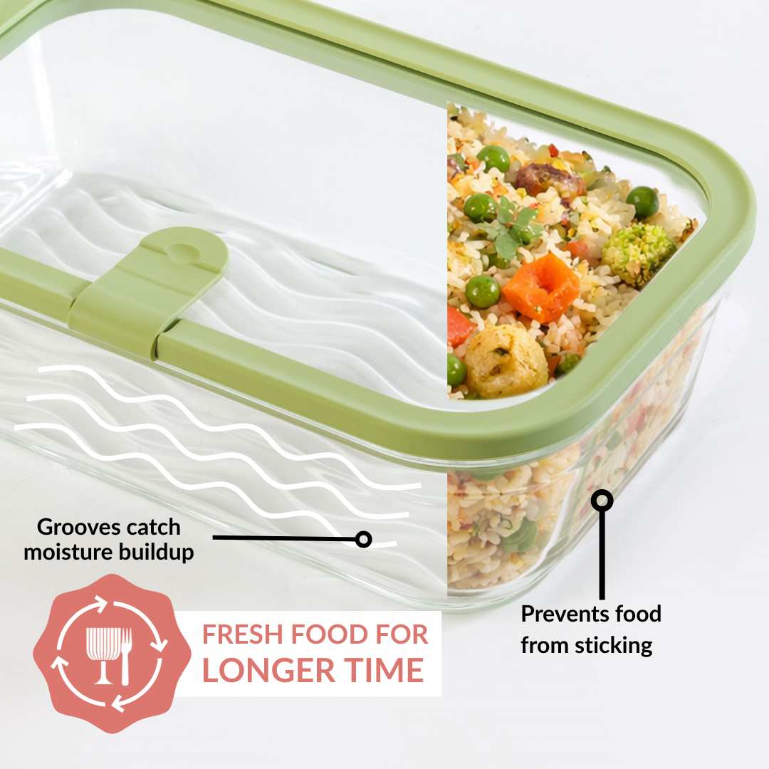 Vento Food Container With Airtight Lid Set Of 5 220ml 1320ml Sage Green - Image 2