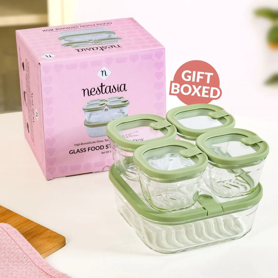 Vento Food Container With Airtight Lid Set Of 5 220ml 1320ml Sage Green - Image 9