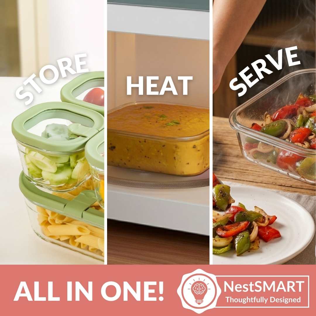 Vento Food Storage Container Set Of 4 220ml 1320ml 2500ml Sage Green - Image 5