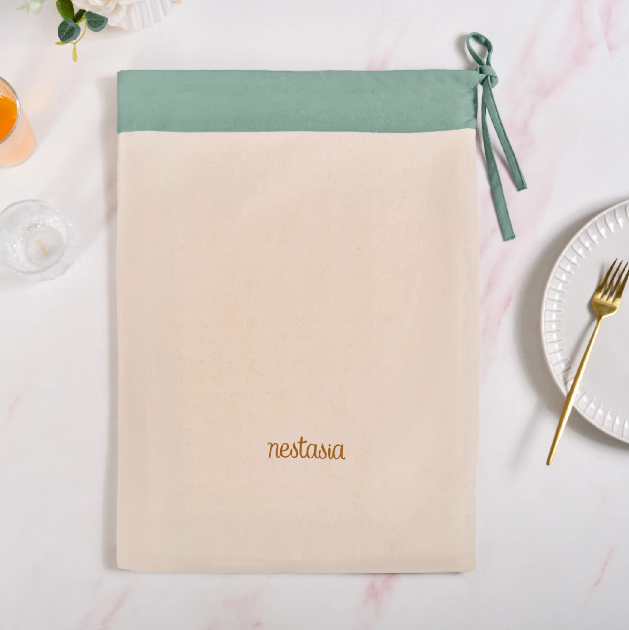 Ventosa Complete Table Linen Set With Mats Napkins Runner And Table Cloth In Teal - Image 9