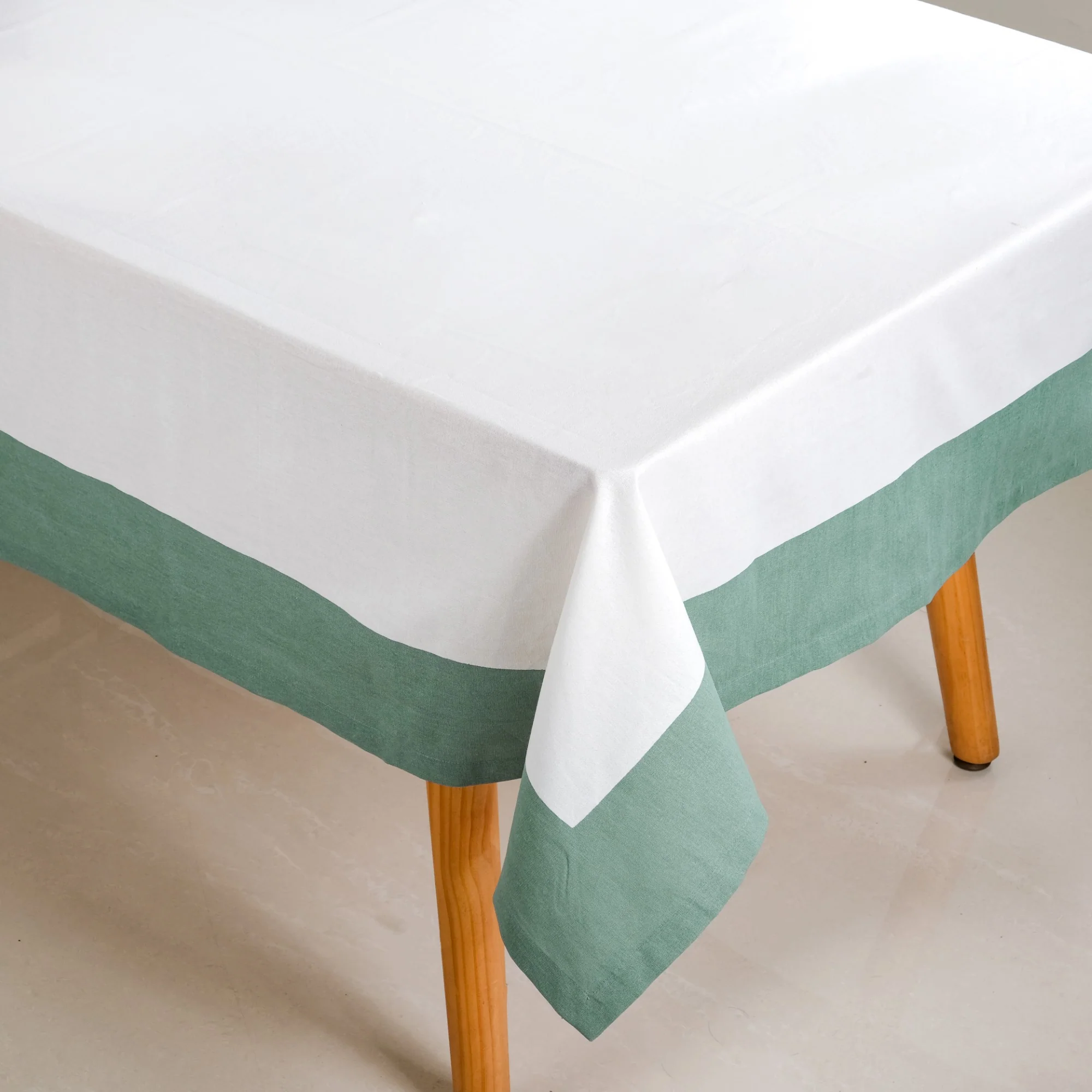Ventosa Cotton Tablecloth For 6 Seater In Teal 200x150cm - Image 2