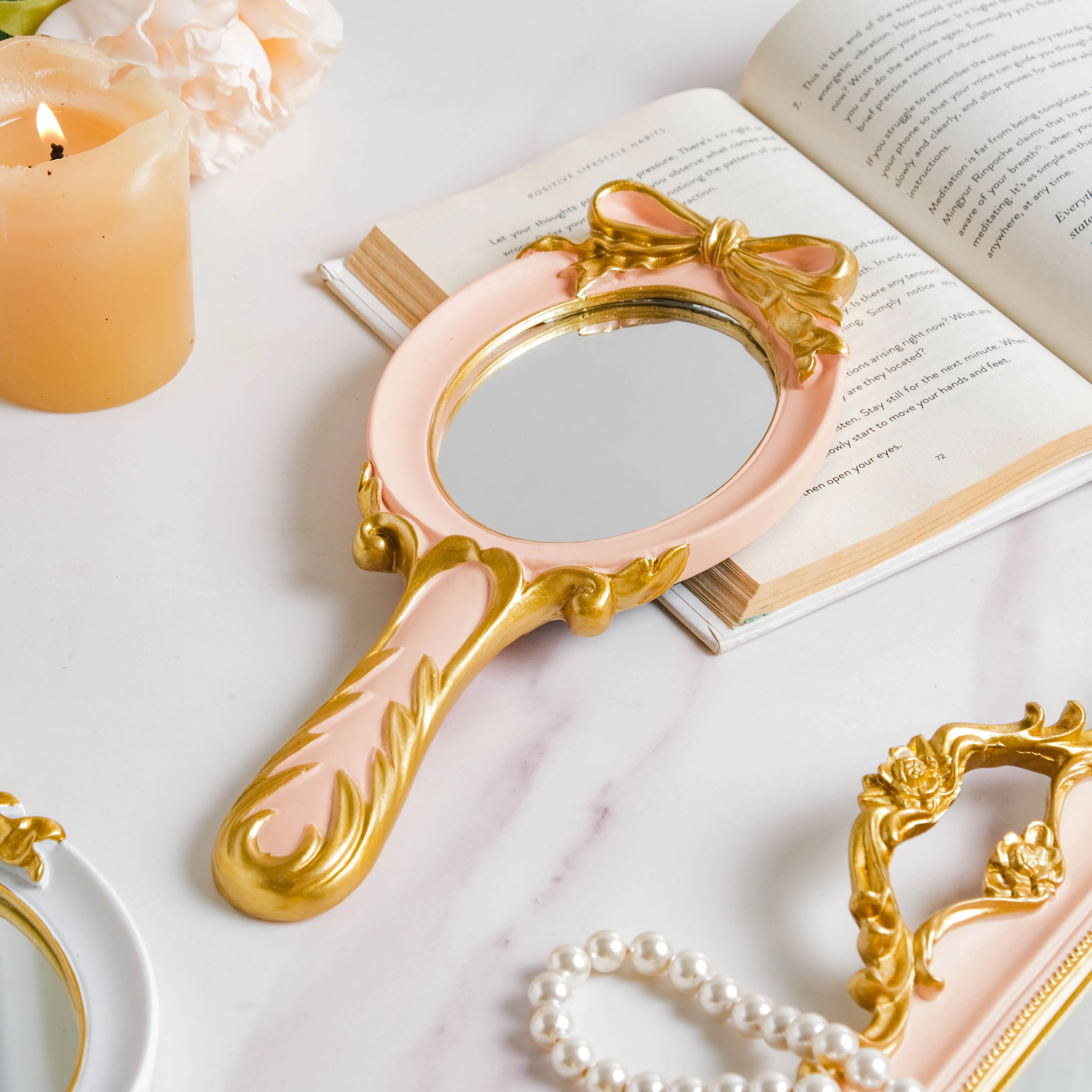 Venus Vanity Handheld Mirror Pink - Image 3