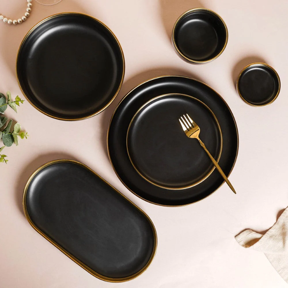 VERA Ceramic Long Plate Black 12 Inch - Image 8