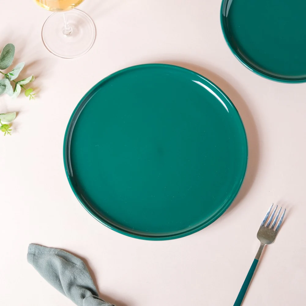 Verdant Round Ceramic Dinner Plate Green 9.5 Inch - Image 6