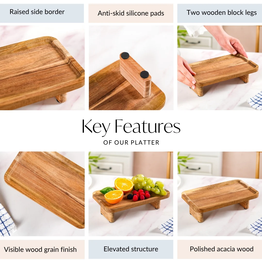 Versatile Wooden Riser Platter 10 Inch - Image 4