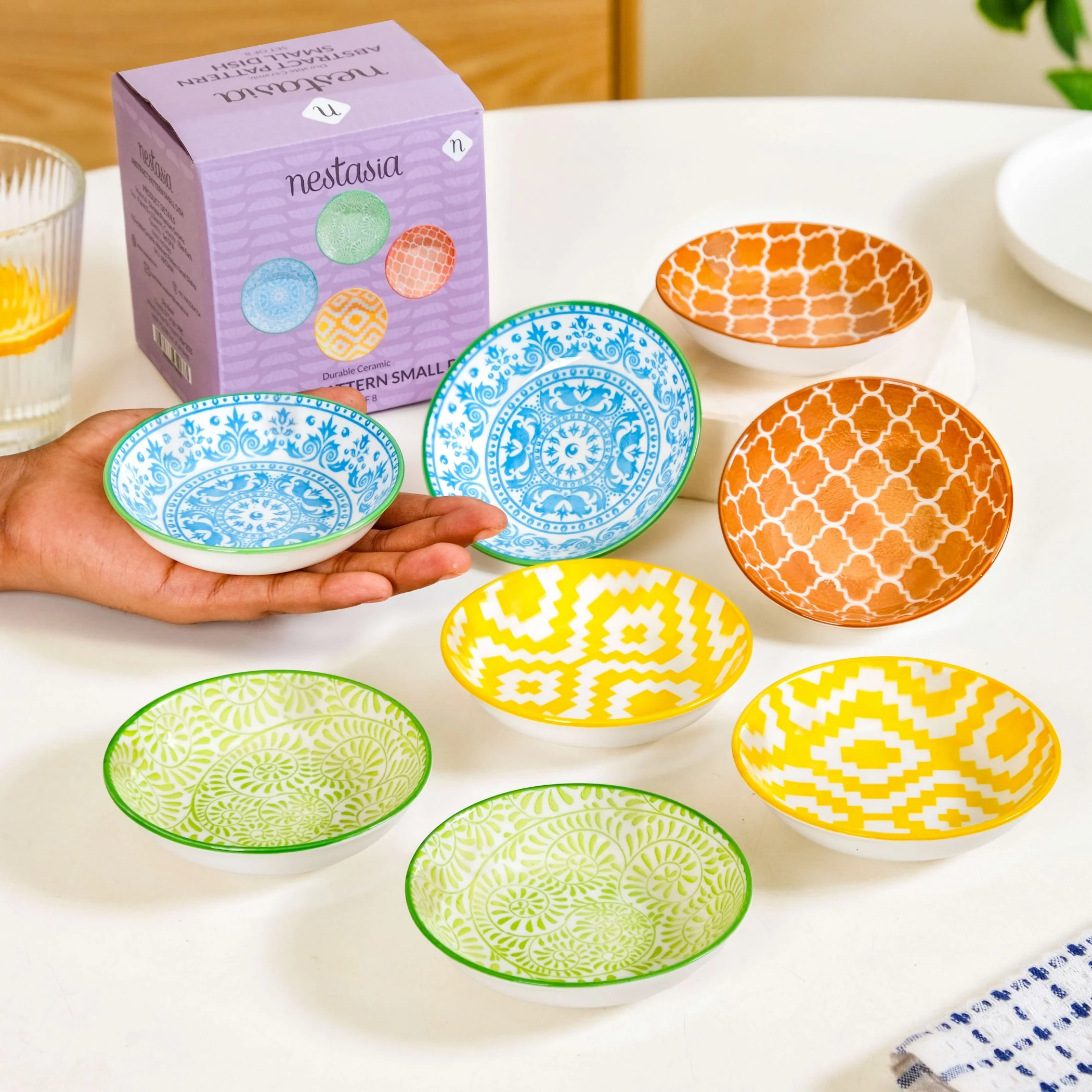 Vibrant Charm Ceramic Dip Bowl Set Of 8 70ml - Image 3