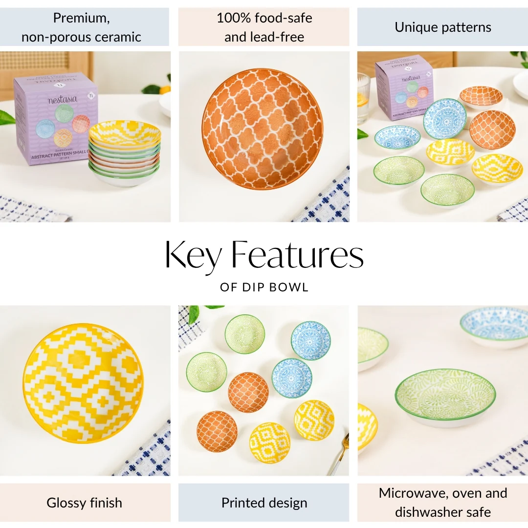 Vibrant Charm Ceramic Dip Bowl Set Of 8 70ml - Image 5