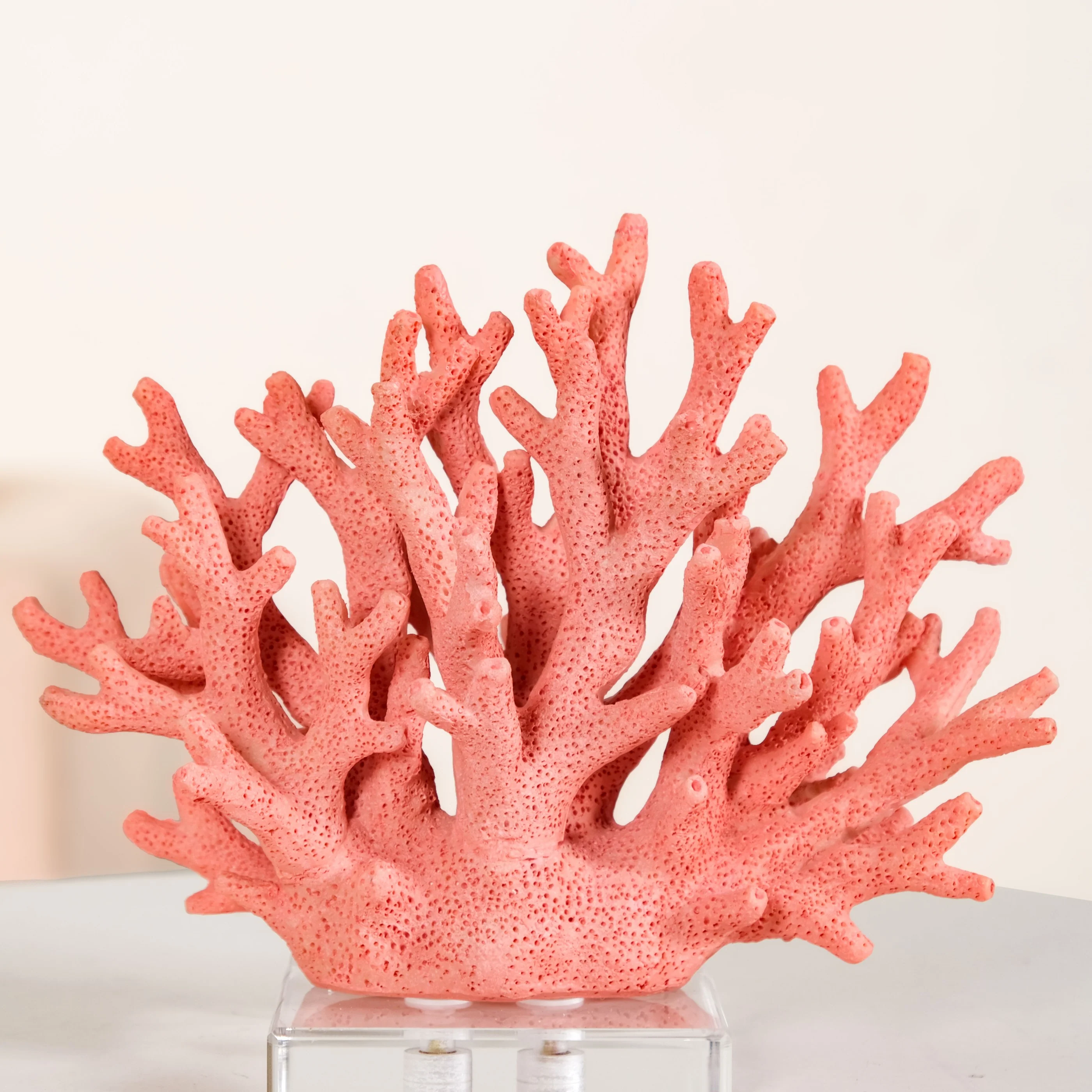 Vibrant Coral Coffee Table Decor - Image 6