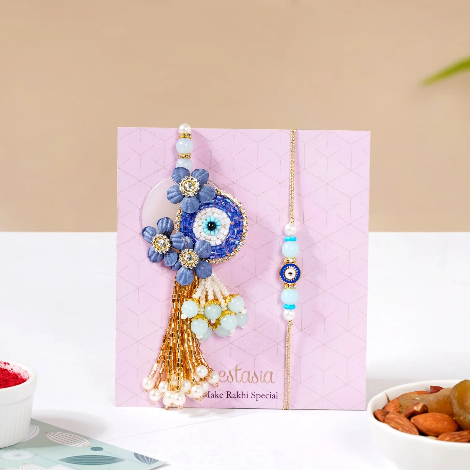Vibrant Mandala Rakhi Hamper For Bhaiya Bhabhi - Image 2