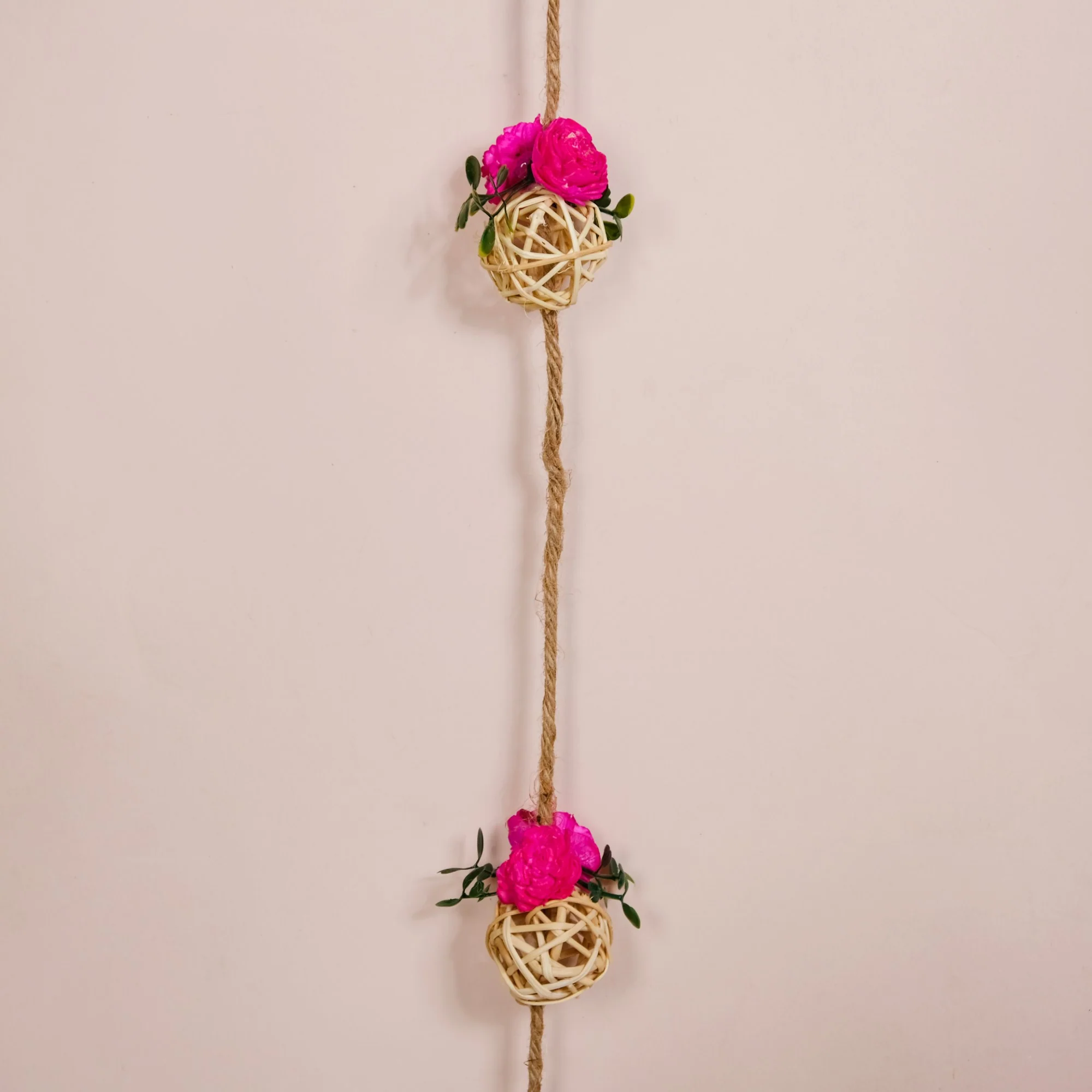 Vibrant Pink Floral Wall Hangings Set Of 15 - Image 8
