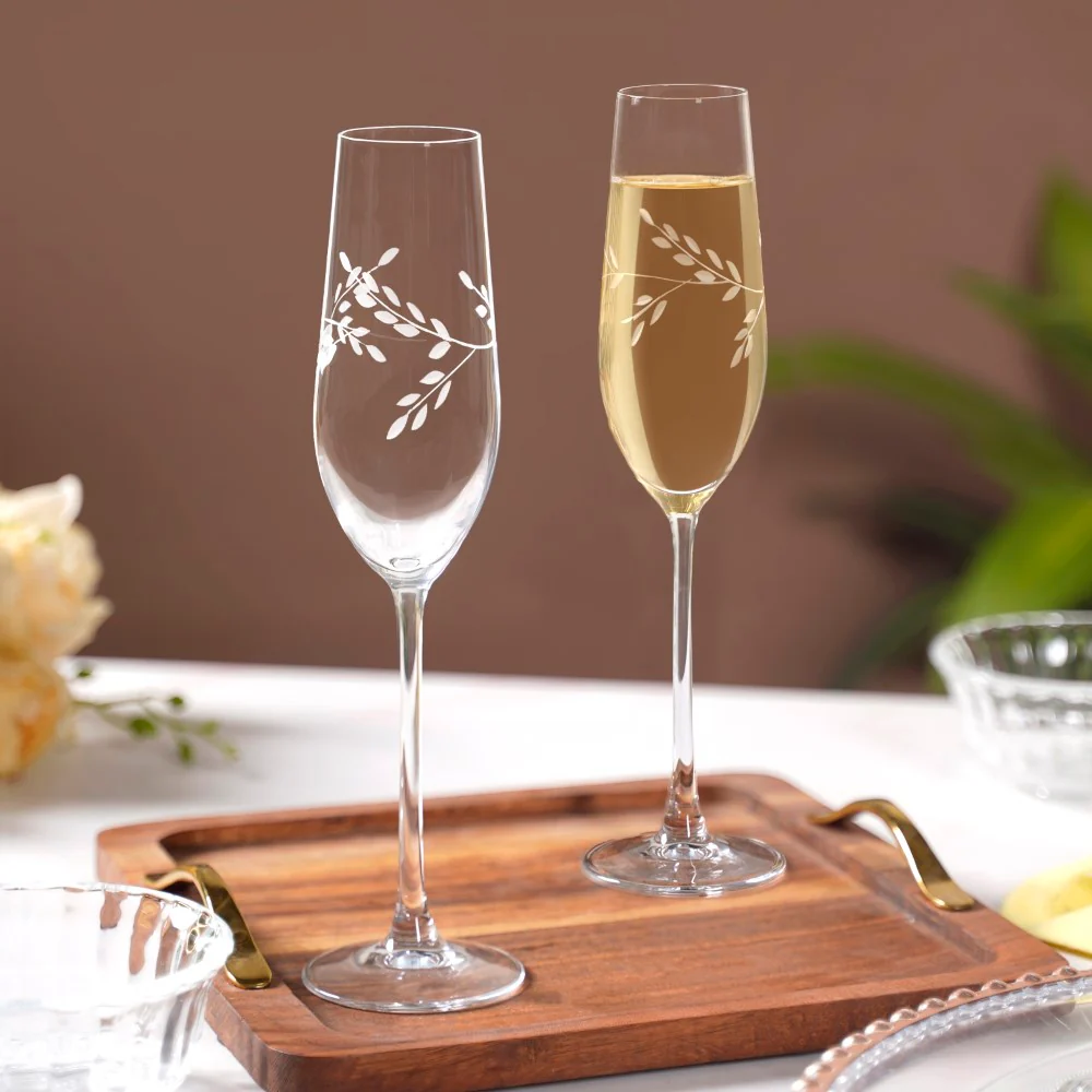 Vinea Etched Champagne Glass Set Of 2 180ml - Image 2
