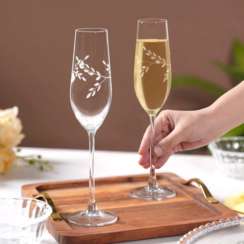 Vinea Etched Champagne Glass Set Of 2 180ml - Image 3